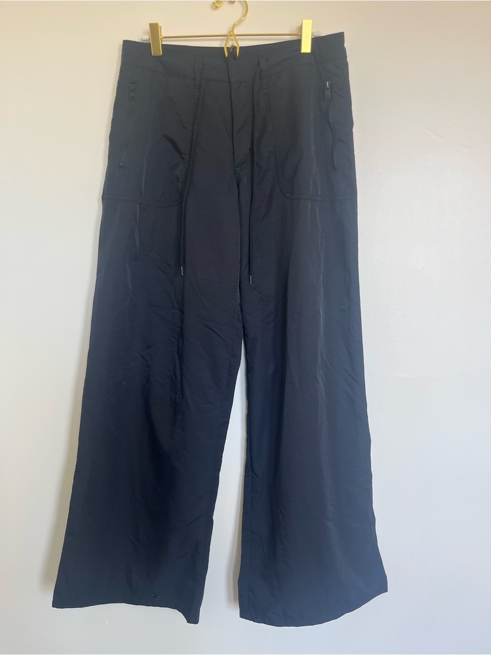 UNIF Black Wide-Leg Drawstring Joggers